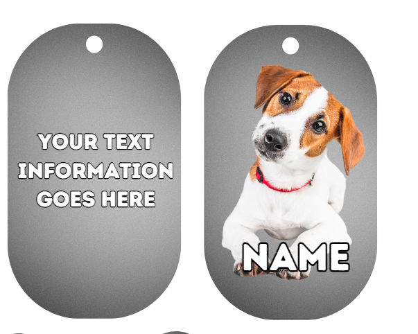 JACK RUSSELL Dog Pet Personalise Own Photo Round, Bone, Military Tag