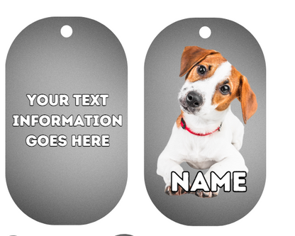 JACK RUSSELL Dog Pet Personalise Own Photo Round, Bone, Military Tag