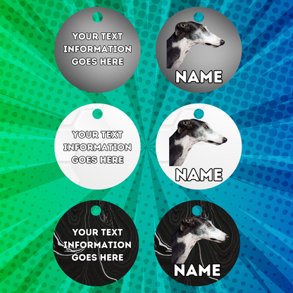 GREYHOUND Dog Pet Personalised Your Own Photo Round