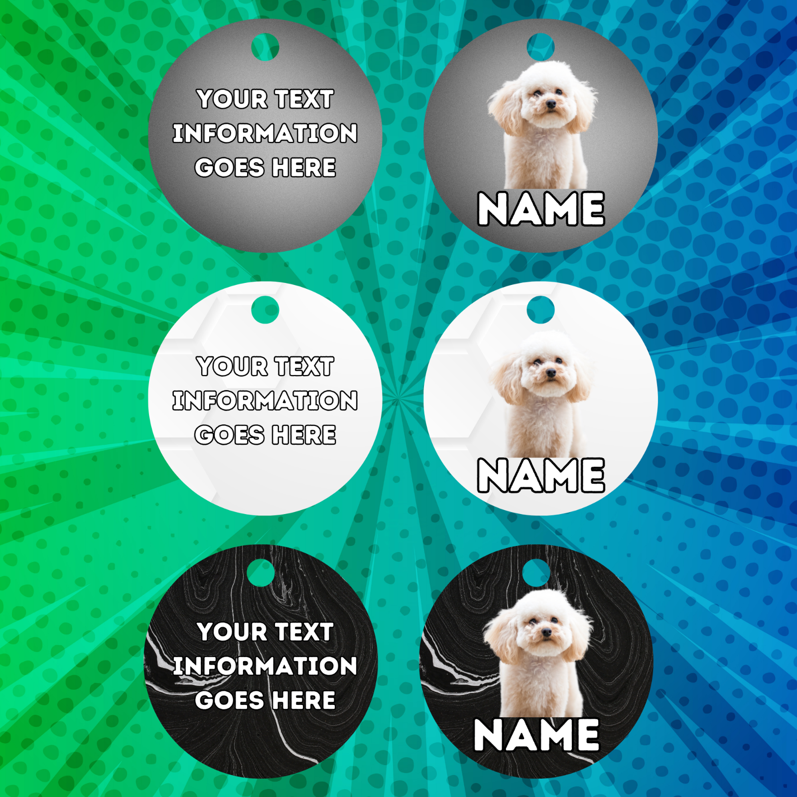 TOY POODLE TAG Dog Pet Personalised Your Own Photo Round