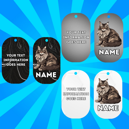 MAINCOON Cat Tag Pet Personalised Your Own Photo Military Style Tag