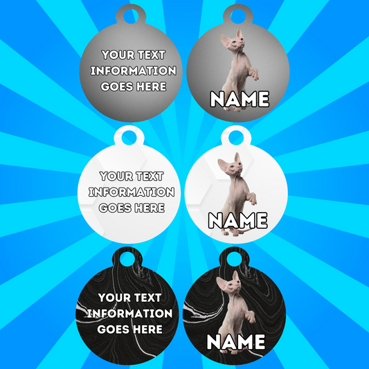 SPYHNX CAT Tag Pet Personalised Your Own Photo Rounded