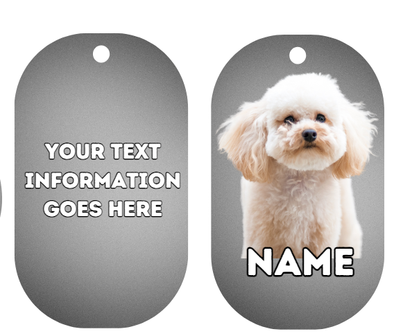 TOY POODLE  Dog Personalised Your Own Photo Round Dog Bone, Military Tag