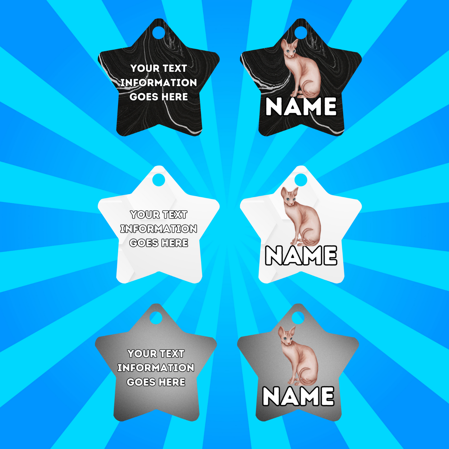 SPYHNX Cat Tag Pet Personalised Your Own Photo STAR Shape Tag