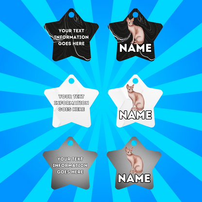 SPYHNX Cat Tag Pet Personalised Your Own Photo STAR Shape Tag