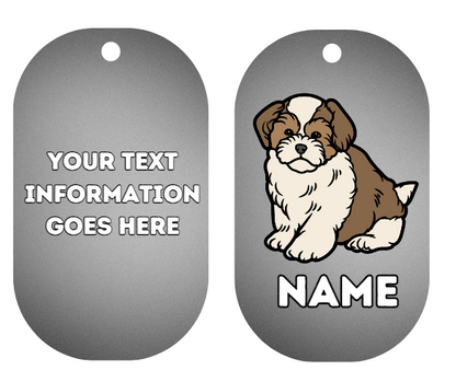 AMERICAN AKITA TAG Dog Pet Personalise Own Photo Round, Dog Bone, Military Tag