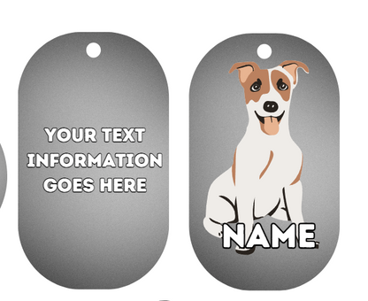 JACK RUSSELL Dog Pet Personalise Own Photo Round, Bone, Military Tag