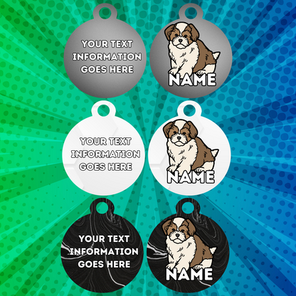 AMERICAN AKITA TAG Dog Pet Personalise Own Photo Round, Dog Bone, Military Tag