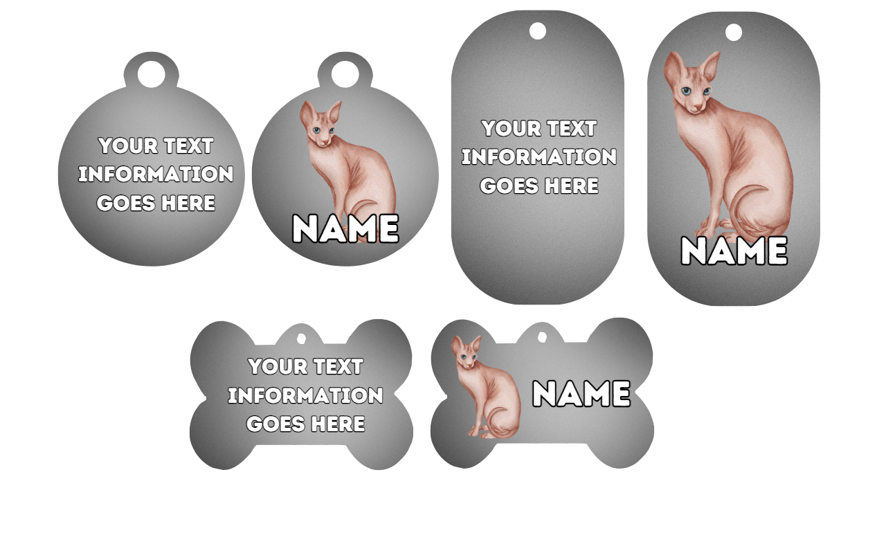 SPYHNX Cat Pet Personalised Own Photo Round, Dog Bone, Military Tag