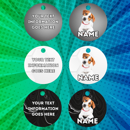 JACK RUSSELL Dog Pet Personalise Own Photo Round, Bone, Military Tag