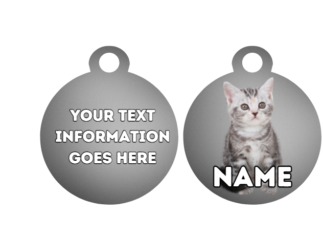 AMERICAN SHORTHAIR Cat Pet Personalised Own Photo Round, Dog Bone, Military Tag