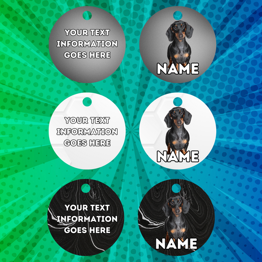 DASHAUND Dog Pet Personalised Your Own Photo Round