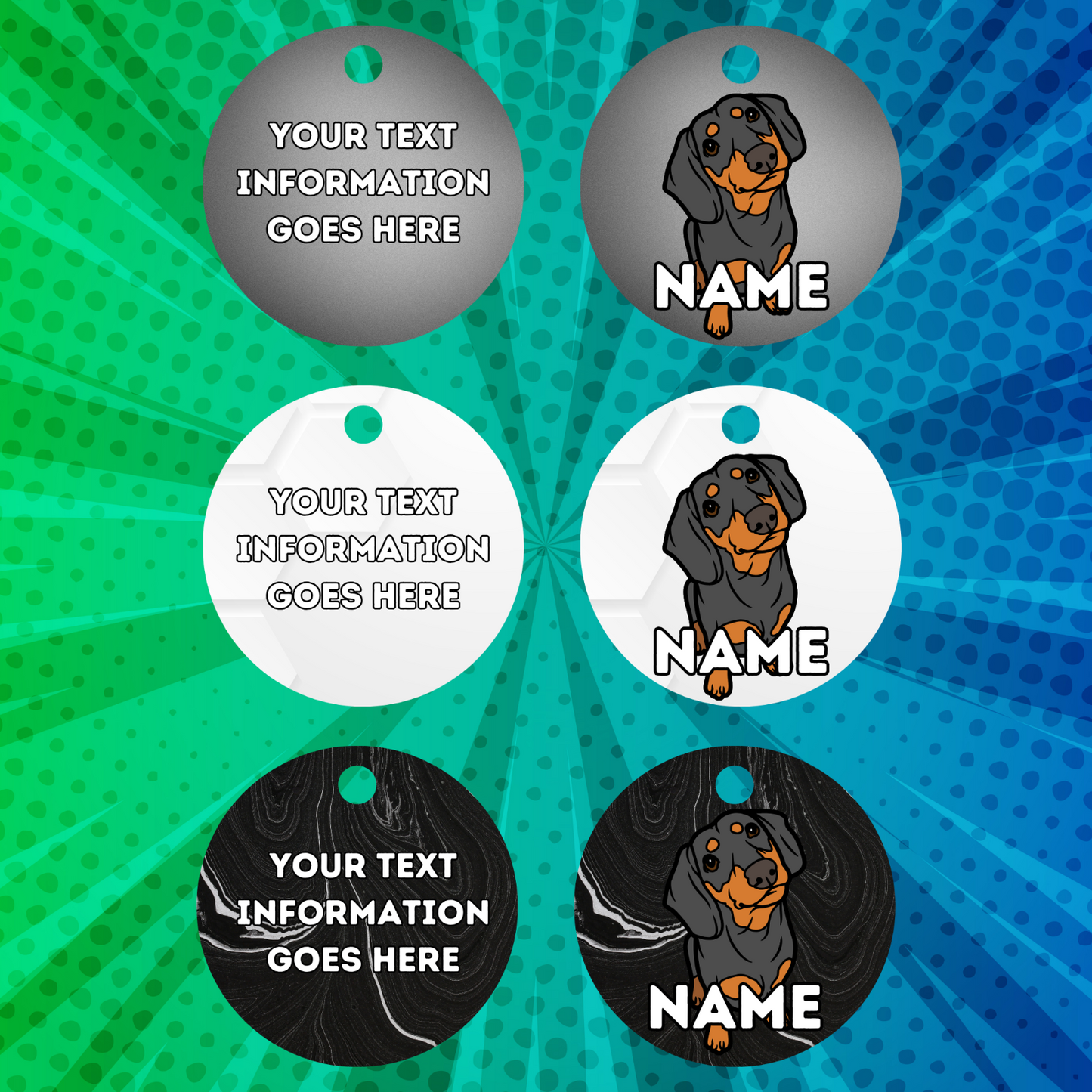 DASHAUND Dog Pet Personalised Your Own Photo Round