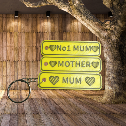 4D MOTHERS DAY Customisable Registration Reg Plate Keyring Keychain Personalised