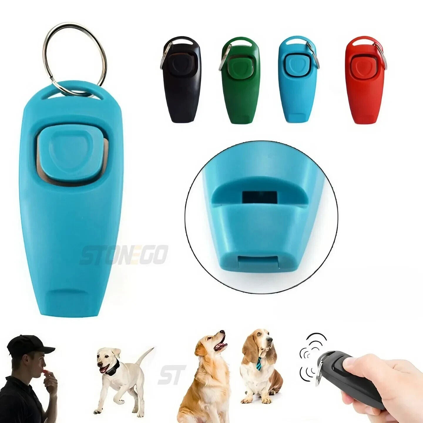 DOG CLICKER & WHISTLE PET PUPPY TRAINING OBEDIENCE AGILITY TRAINER