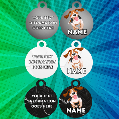 BASSET HOUND TAG Dog Pet Personalised Your Own Photo Rounded