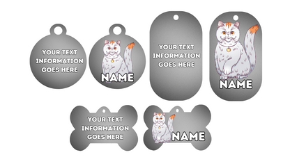 EXOTIC SHORTHAIR Cat Pet Personalised Own Photo Round, Dog Bone, Military Tag