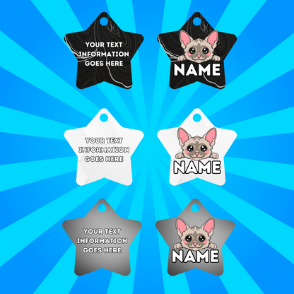 DEVON REX Cat Tag Pet Personalised Your Own Photo STAR Shape Tag