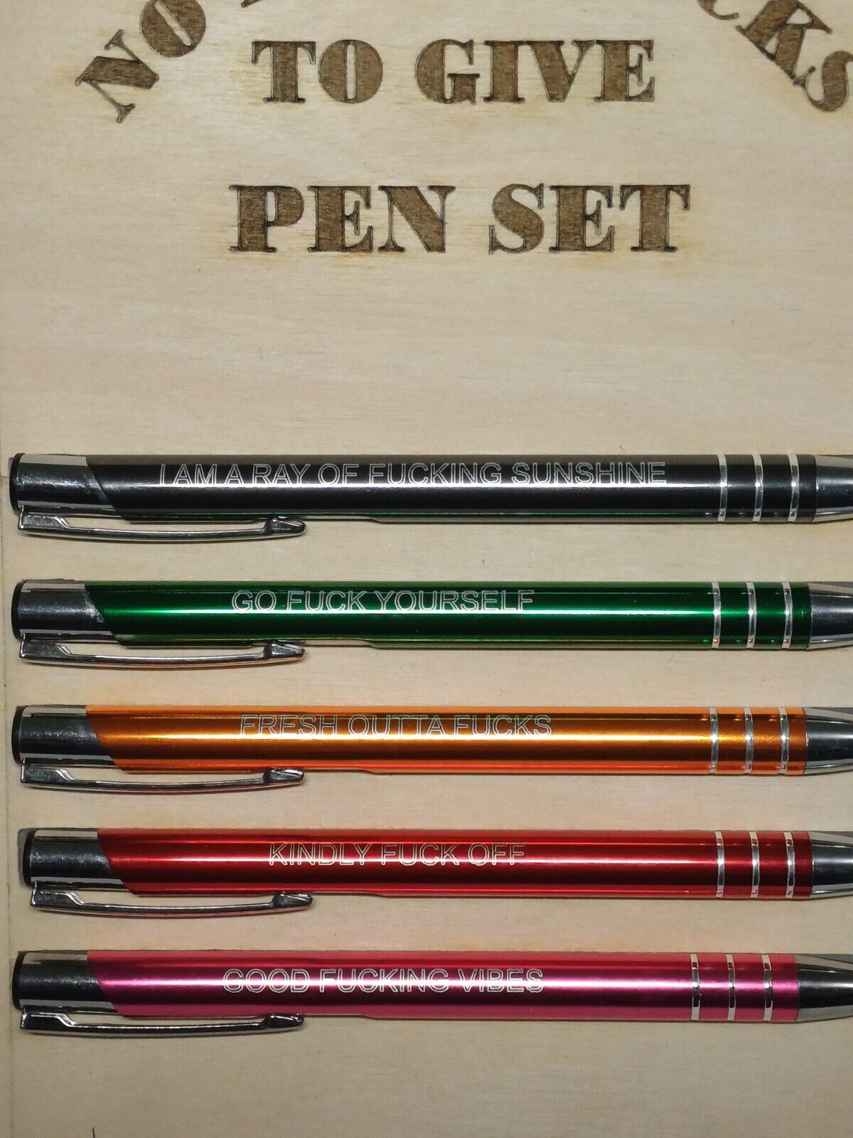 NO MORE FUC*S funny quotes pen set, gift set, funny, Christmas, office, business