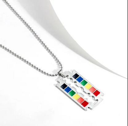 Pride Necklace LGBTQ+ Stainless steel gay lesbian love rainbow