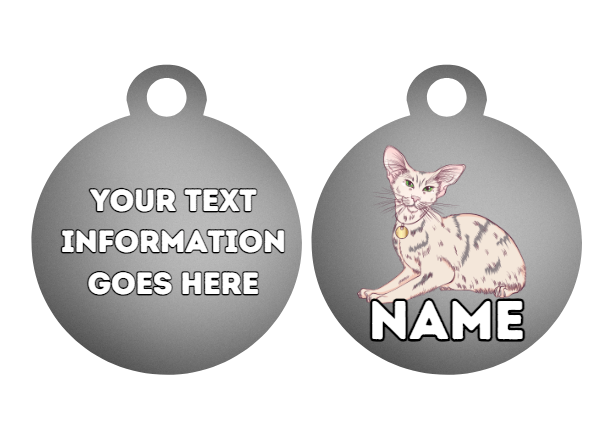 ORIENTAL SHORTHAIR Cat Pet Personalised Own Photo Round, Dog Bone, Military Tag