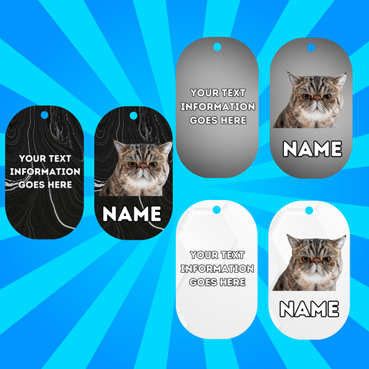 EXOTIC SHORTHAIR Cat Tag Pet Personalised Your Own Photo Military Style Tag