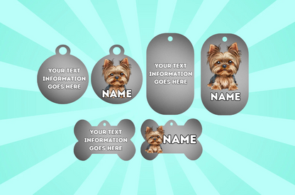 YORKSHIRE TERRIER  Dog Personalised Your Own Photo Round Dog Bone, Military Tag