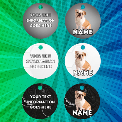 ENGLISH BULLDOG Dog Pet Personalised Your Own Photo Round