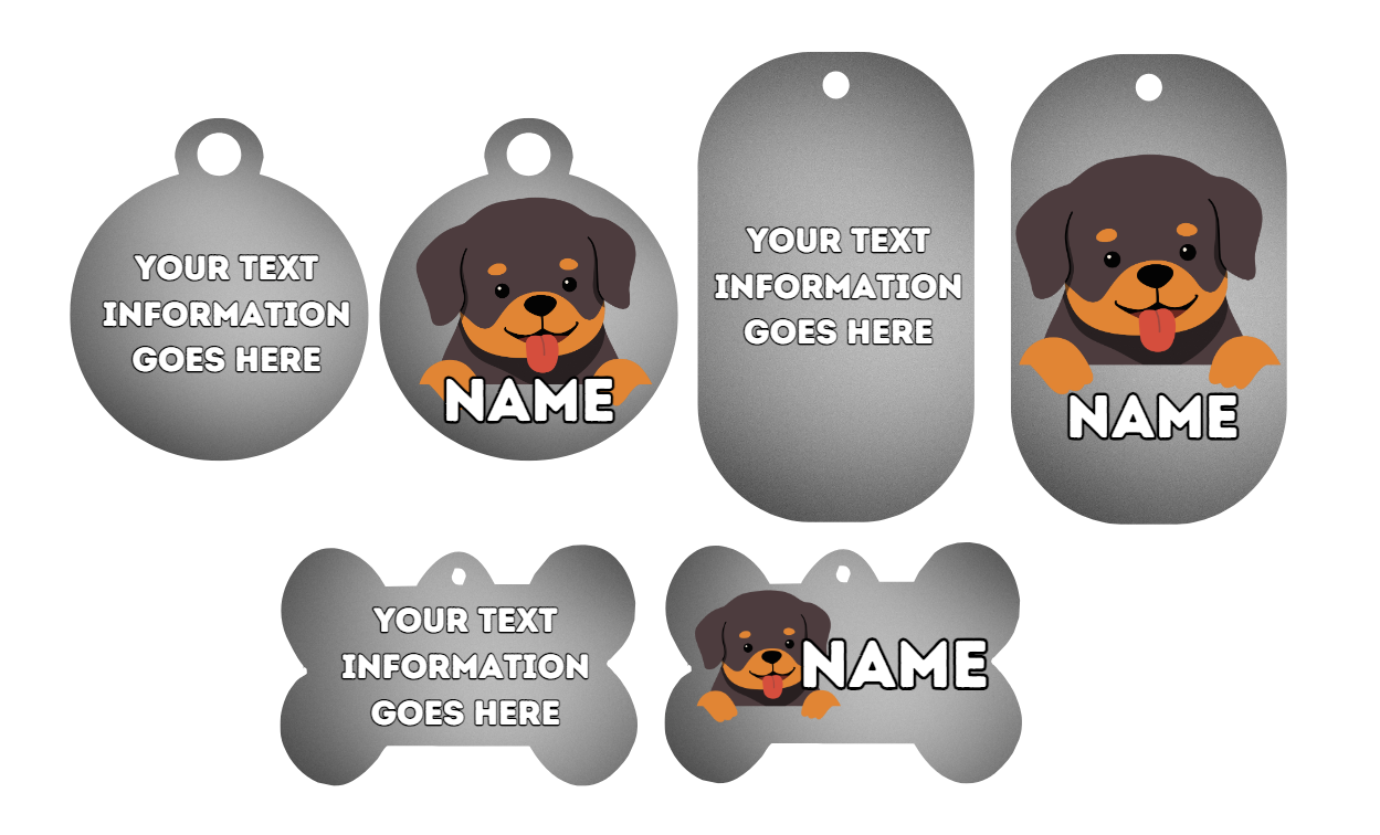 ROTTWEILER  Dog Personalised Your Own Photo Round Dog Bone, Military Tag