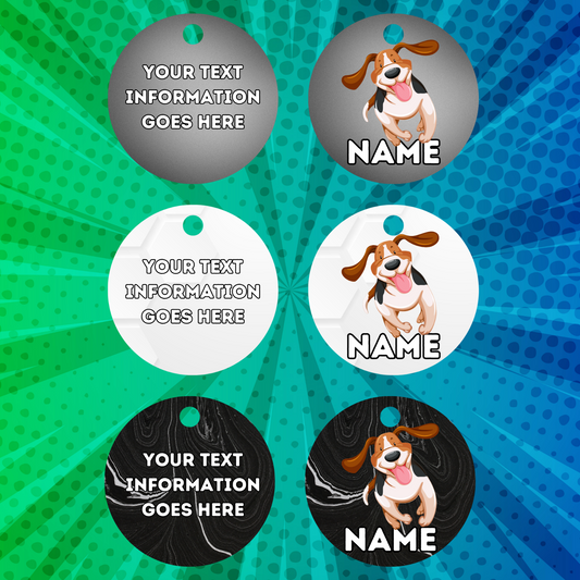 BASSET HOUND TAG Dog Pet Personalised Your Own Photo Round