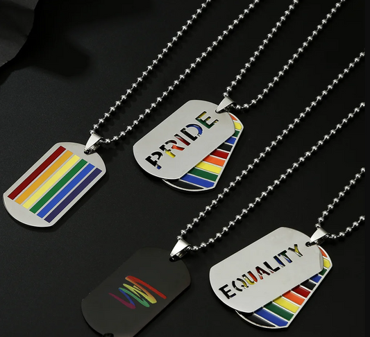 Pride Necklace LGBTQ+ Stainless steel gay lesbian love rainbow