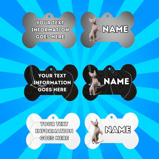 SPYHNX Cat Tag Pet Personalised Your Own Photo bone style tag