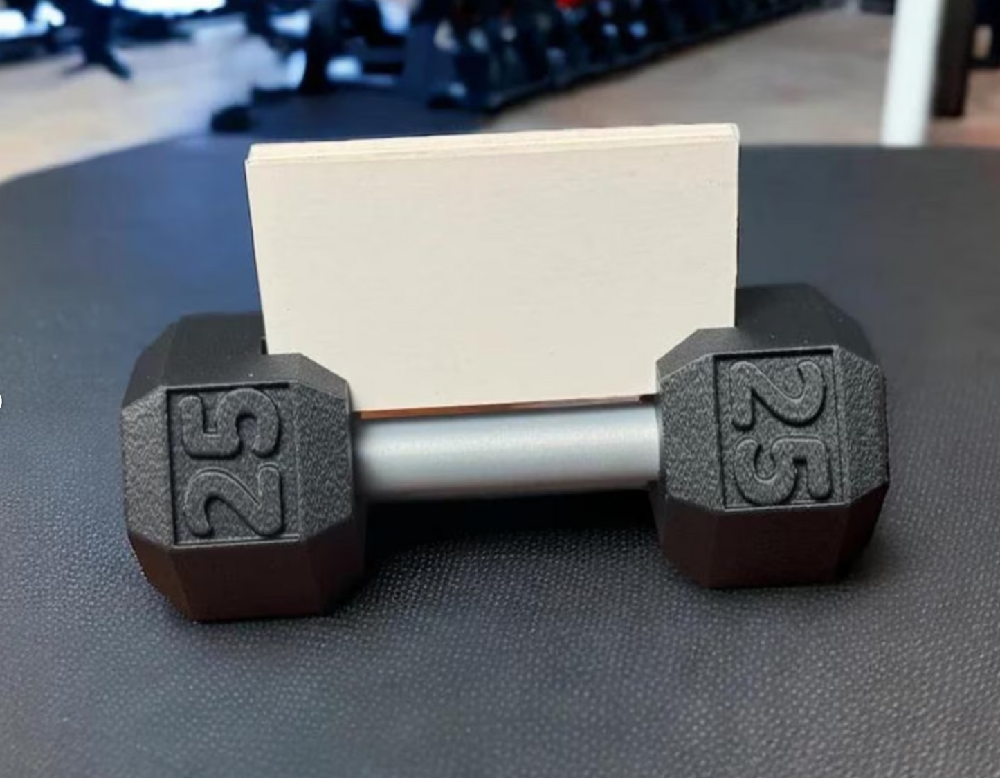 Business Card Holder Dumbbell , Gym Gift, Fitness Trainer Desk Accessory,