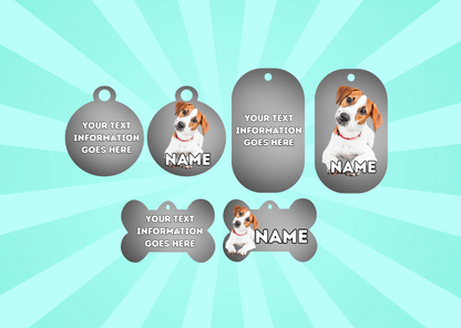 JACK RUSSELL Dog Pet Personalise Own Photo Round, Bone, Military Tag