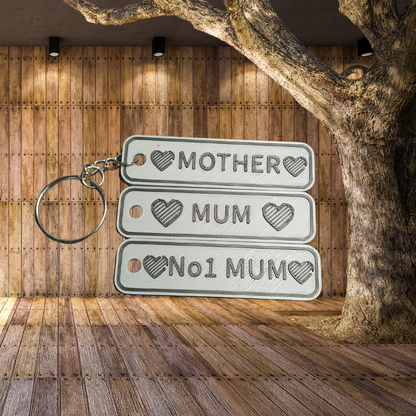 4D MOTHERS DAY Customisable Registration Reg Plate Keyring Keychain Personalised