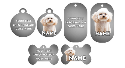 TOY POODLE  Dog Personalised Your Own Photo Round Dog Bone, Military Tag