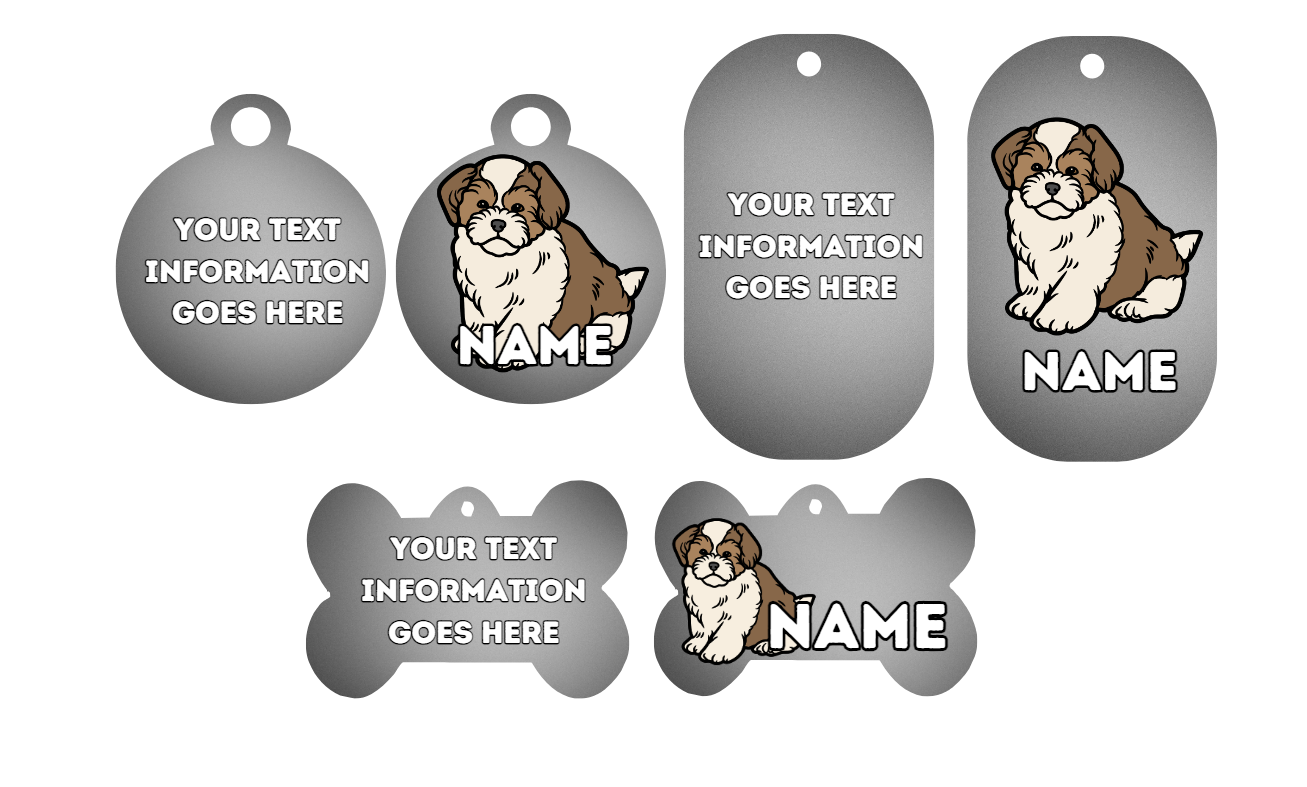 AMERICAN AKITA TAG Dog Pet Personalise Own Photo Round, Dog Bone, Military Tag