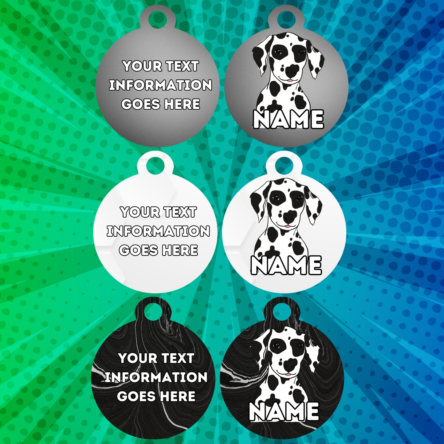 DALMATION Dog Pet Personalised Your Own Photo Rounded