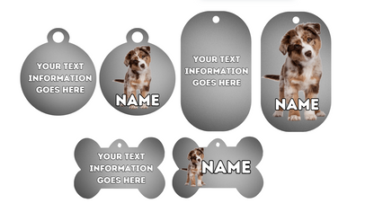 AUSTRILIAN SHEPPARD TAG Dog Pet Personalise Own Photo Round, Bone, Military Tag